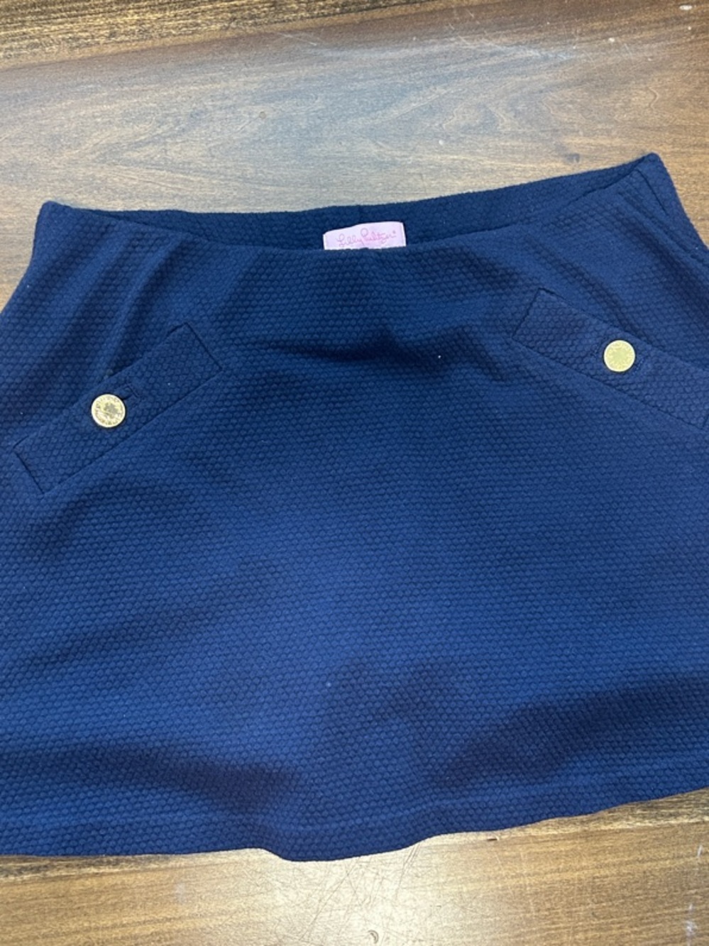 Lilly Pulitzer Navy Nautical Mini Skirt with Gold Button Accents